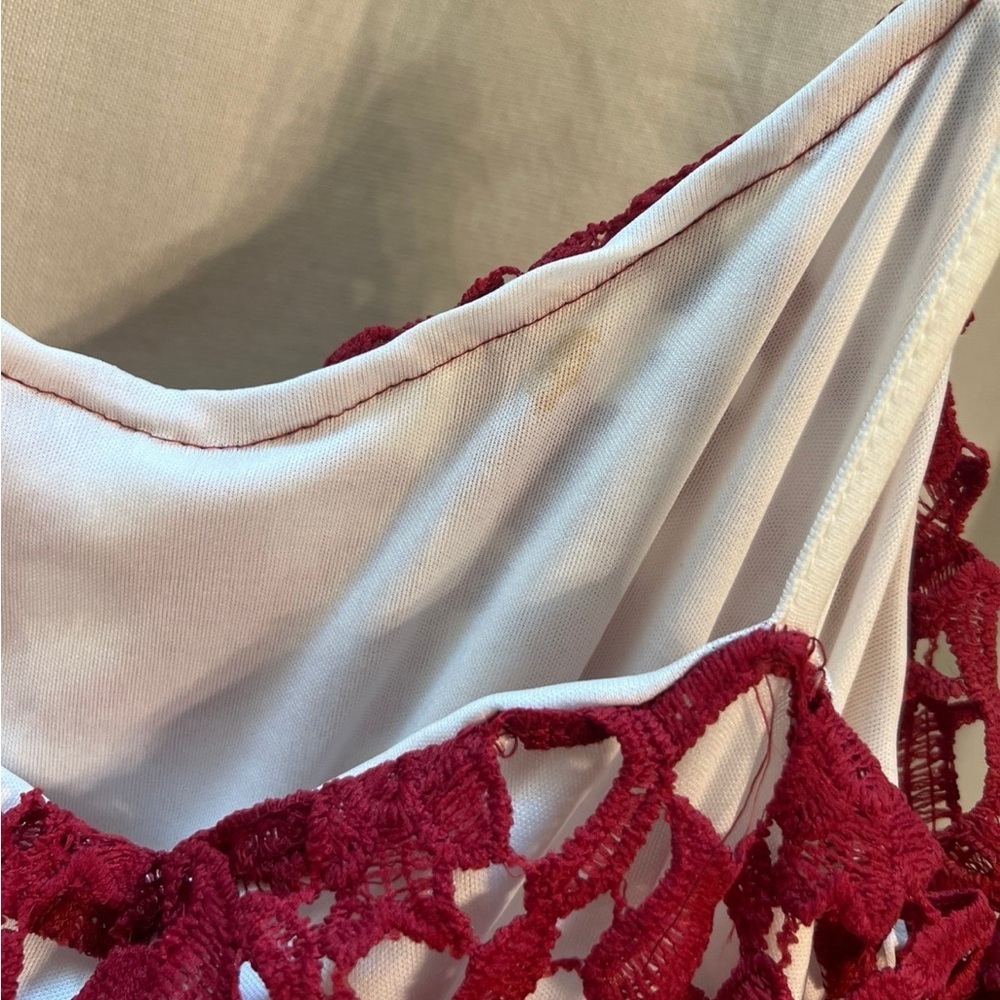 Red eyelet high low dress size medium - Picture 4 of 7